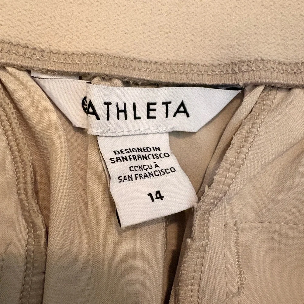 Athleta Wide Leg Light Khaki Brooklyn Pants - Picture 2 of 7